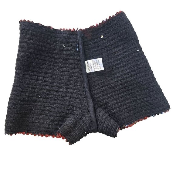 Anemone Red Heavily Sequined Shorts Womens OS Low Rise Stretch Pullon NEW - Picture 6 of 7